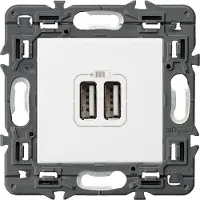 Legrand 2-Port USB Typ A Weiß Wandsteckdose Vollgerät mit Schraube - 741231