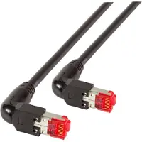 EFB Elektronik K4137SW.7, 5 RJ45 Patchkabel S/FTP, Cat.6A, 2x TM21 90°, UC900, 7, 5m, schwarz K4137SW75