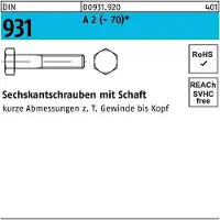 Hörger & Geßler DIN 931 Edelstahl A2 M 10x55/26 - Sechskantschrauben Teilgewinde