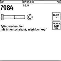 Reyher DIN 7984 Stahl blank 8.8 M 12x60 - Zylinderschrauben mit Innensechskant - niedriger Kopf