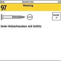 Reyher DIN 97 - Messing - 5x70 - Senk-Holzschrauben mit Schlitz