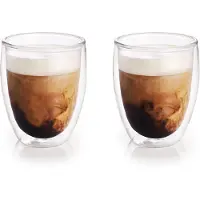 Intratuin Set doppelwandige Trinkgläser - 2 Stück weiß 320ML Glas isolierend