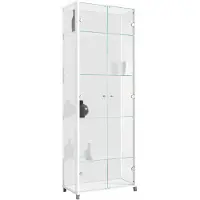 Fif möbel Vitrine FIF MÖBEL "OPTIMA", weiß, B:57,5cm H:172cm T:32cm, Holzwerkstoff, Sicherheitsglas ESG, Schränke, Vitrine, Standvitrine, Vitrinenschrank, Glasvitrine, Sammlervitrine