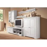 Home affaire Wohnwand , weiß, Kastenmöbel-Sets, Wohnwand, Set aus: 2 Hängeschränken, Lowboard und Kommode