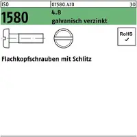 Reyher DIN 85 - Stahl verzinkt - M 6x10 - Flachkopfschrauben mit Schlitz