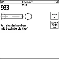 Reyher DIN 933 Stahl 12.9 blank M 12x50 - Sechskantschrauben mit Gewinde bis Kopf