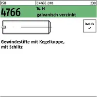 Reyher DIN 551 / ISO 4766 Stahl verzinkt M 4x40 - Gewindestifte mit Schlitz und Kegelkuppe