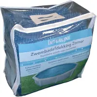 Interline Sommerabdeckung Oval 10,50 x 5,50 m, Poolabdeckung, Überirdischer Pool, Eingebauter Pool, Oval, Blau, 0,18 mm, 5500 mm