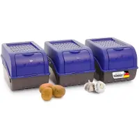 Novaliv 3x Mittel 5L Kartoffelbox marineblau Vorratsbehälter Aufbewahrungsdose Küchen Aufbewahrungsbehälter
