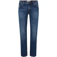 Tom Tailor 5-Pocket-Jeans "MARVIN", Herren, Gr. 38, Länge 30, blau (used mid stone), Denim/Jeans, Obermaterial: 98% Baumwolle, 2% Elasthan, straight fit, Jeans 5-Pocket-Jeans, mit kleinem Logo-Print