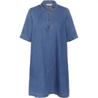 Culture Midikleid "Damen Freizeitkleid CUWINNIE", Damen, Gr. S, N-Gr, blau (dunkelblau wash), Obermaterial: 90% Baumwolle CO. 10% Lyocell CLY., Kleider Midikleid