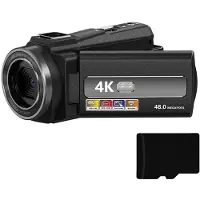 INF Camcorder Videokamera 4K/48MP/16x Zoom/IR-Nachtsicht/Fernbedienung/32-GB-Karte