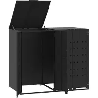 vidaXL Mülltonnenbox für 2 Tonnen Schwarz 138x79x117 cm Stahl
