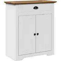 Yiwydaa Waschbeckenunterschrank BODO Weiß und Braun 70x35x80 cm