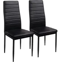 Trisens Esszimmerstühle 2/4/6/8 Set Stuhl Küchenstuhl Wohnzimmerstühle Kunstleder Stühle , Farbe:Schwarz;Set:2er