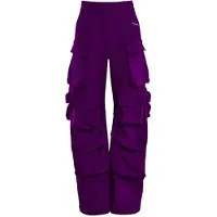 Winshape Sporthose "Functional Comfort Cargo Pants CP101C", Damen, Gr. XS, Normalgrößen, lila (schwarz plum), 85% Polyester, 15% Elasthan, Hosen Sporthose, mit Taschen