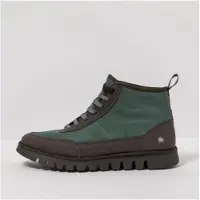 Art Unisex. 1158511UM003_0G3 Grüne Lederstiefeletten (41), Wohnung, 1 bis 3 cm, Schnürsenkel, Lässig