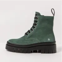 Art für Damen. 11953S1UM003_0G3 Lederstiefeletten 1953S Seidenwildleder Alpine/Amberes (42), Wohnung, 1 bis 3 cm, Lässig, Grün
