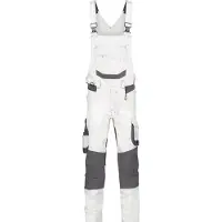 Dassy Tronix Painters Malerlatzhose mit Stretch und Kniepolstertaschen - weiß/anthrazitgrau - 48-5cm