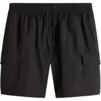 Vans Badeshorts "PRIMARYCARGOLOOSEELASTICBOARDSHORT", Herren, Gr. XL, N-Gr, schwarz, Obermaterial: 61% Baumwolle, 39% Polyester, Badehosen Badeshorts, aus Baumwolle und Polyester, lässige Passform