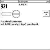 Reyher DIN 921 Stahl 4.8/5.8 blank M 8x12 - Flachkopfschraube mit Schlitz und großem Kopf
