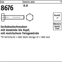 Reyher DIN 961 Stahl 8.8 blank M 16x1,5x100 - Sechskantschrauben, Feingewinde bis annähernd Kopf