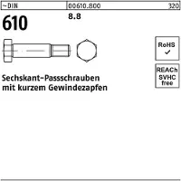 Reyher Sechskantpassschraube DIN 610 m.kurzem Gewindezapfen M 10 x 55 8.8
