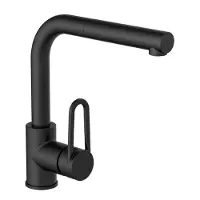 Eyckhaus SCHÜTTE Küchenarmatur DESIGN RING mit Geschirrbrause, Wasserhahn Küche ausziehbar, Mischbatterie Küche, Spültischarmatur in Schwarz matt