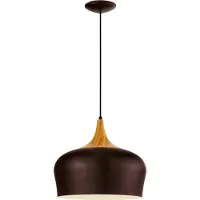Eglo Pendelleuchte Obregon braun mit Holzbraun