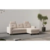Home affaire Ecksofa "Varese", beige (creme), B:239cm H:91cm T:164cm, 100% Polyester, Sofas, Ecksofa, wahlweise mit Bettfunktion und Bettkasten