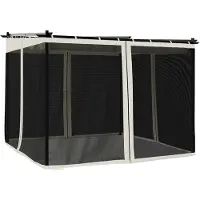 vidaXL Pavillon mit Netzwände Creme 3x3 m Stahl