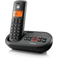 Motorola E211, DECT-Telefon, Kabelloses Mobilteil, Freisprecheinrichtung, 50 Eintragungen, Anrufer-Identifikation, Schwarz