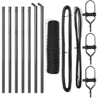 vidaXL Bodenmontierter Sechseckzaun 10 x 0,6 m PVC-beschichteter Stahl