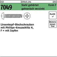 Reyher DIN 7981 Form F - Stahl verzinkt - 4,8x25 - Linsenblechschrauben mit Zapfen