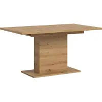Ebuy24 Motion Esstisch Säulenfuß 90x150/190cm inkl. 1 Einlegeplatte Eiche Nachbildung.