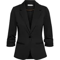 Fransa Blusenblazer "Damen Blazer FRZABLAZER", Damen, Gr. S, schwarz ((noos) schwarz), Obermaterial: 74% Polyester PES. 22% Viskose CV. 4% Elasthan EL., Blazer Blusenblazer