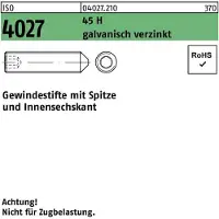 Reyher DIN 914 / ISO 4027 - Stahl 45 H verzinkt - M 16x45 - Gewindestift mit ISK und Spitze