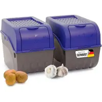 Novaliv 2x Groß 9L marineblau Gemüsebox Kartoffel Aufbewahrungsbox Vorratsdose Obstaufbewahrung Behälter Obsttopf