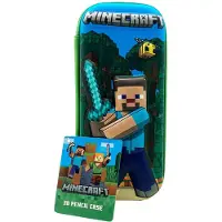 Speelgoedland Minecraft 3D Federmäppchen mit geprägter Steve-Illustration, 22 x 10 x 5 cm