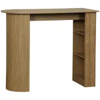 Sweeek - Bar-Tisch, hoher Küchentisch aus Holzdekor mit Stauraum - Natur