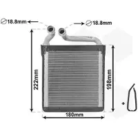 VAN WEZEL Wärmetauscher, Innenraumheizung 58006256 für VW