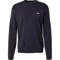 Boss green Rundhalspullover "K Ever-X CN", Herren, Gr. S, blau (dunkelblau402), Strick, Obermaterial: 100% Baumwolle, unifarben, hüftlang, Rundhals, Bündchen, Pullover Rundhalspullover