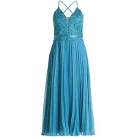 Vera Mont Abendkleid "Abendkleid mit Stickerei", Damen, Gr. 36, EURO, blau (shiny blaustone), 100% Polyester PES., Kleider Abendkleid