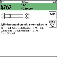 Reyher DIN 912 / ISO 4762- Stahl 10.9 flZnL480h - M 6x20 - Zylinderschrauben mit Innensechskant