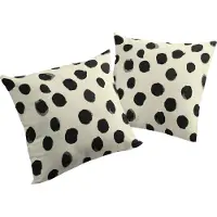 Adam Audio Dekokissen ADAM "Kissenhülle Dots", schwarz (schwarz, bedruckt), B:40cm L:40cm, Baumwolle, Leinen, Dekokissen_Sitzkissen_Kissenhüllen, Dekokissen, aus Bio-Baumwolle, Kissenhülle ohne Füllung, 1 Stück