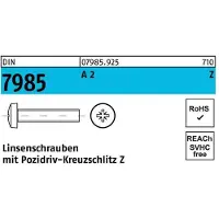 Reyher ISO 7045 - Edelstahl A2 - M 6x50 - Linsenschrauben metrisch mit Kreuzschlitz Z