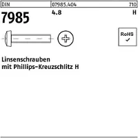 Hörger & Geßler ISO 7045 - Stahl 4.8 blank - M 6x20 - Linsenschrauben metrisch mit Kreuzschlitz H