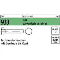 Reyher DIN 933 - Stahl 8.8 verzinkt - M 10x85 - Sechskantschrauben Vollgewinde