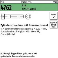 Reyher DIN 912 / ISO 4762 - Stahl 8.8 flZn/TL480h - M 6x40 - Zylinderschrauben mit Innensechskant