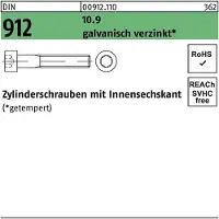 Reyher DIN 912 / ISO 4762 Stahl 10.9 verzinkt M 8x65 - Zylinderschrauben mit Innensechskant